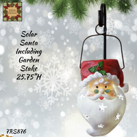 Christmas Santa Solar Light 27.5"H Including Garden Stake