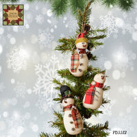 Christmas Snowmen In The Meadow Scarfs 7"H