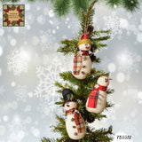 Christmas Snowmen In The Meadow Scarfs 7"H