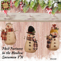 *Christmas Snowmen In The Meadow Scarfs 7"H
