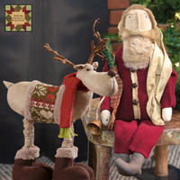 Primitive Santa w/Bell & Stocking 18.5"H