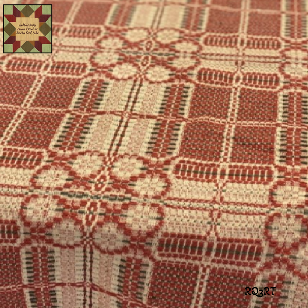 *Yorktown Weave Cranberry, Green & Tan Woven Throw 52" x 74"