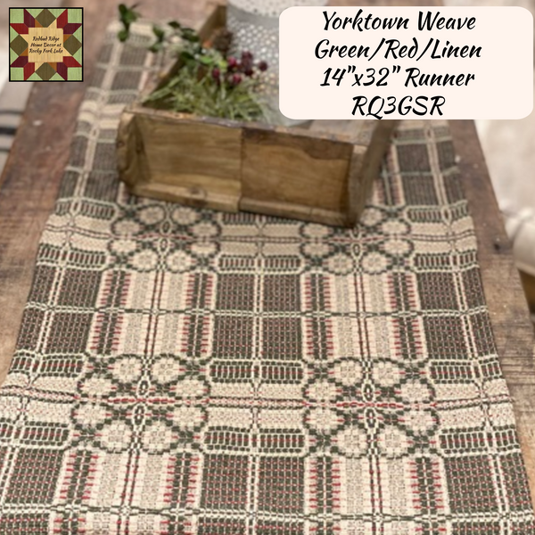 Yorktown Weave Green/Red/Linen Tabletop Collection