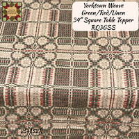 Yorktown Weave Green/Red/Linen Table Top Collection