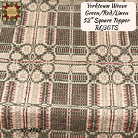 Yorktown Weave Green/Red/Linen Table Top Collection