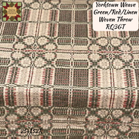 Yorktown Weave Green/Red/Linen Table Top Collection