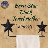 Double Barn Star Towel Holder Black or Cranberry