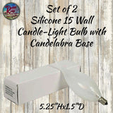 Large Silicone 15 Watt Bulb Candelabra Base Set of 2