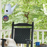 Watering Can Rustic White Birdhouse