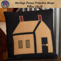 Heritage Farms Primitive Embroidered House Pillow 18x18
