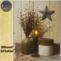 Primitive Rustic Billy Jacobs LED Lighted Canvas Crocks & Stars Wall Art Picture