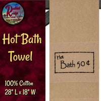 *Primitive Farmhouse HOT BATH Hand Towel RAGHU