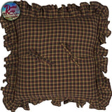 Heritage Farms Primitive Crow Pillow 18x18 Raven, Burgundy, Mustard Pillow 18x18