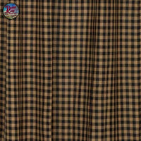 Black Check Scalloped Curtains 84"x40"