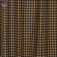 Black Check Scalloped Curtains 84"x40"