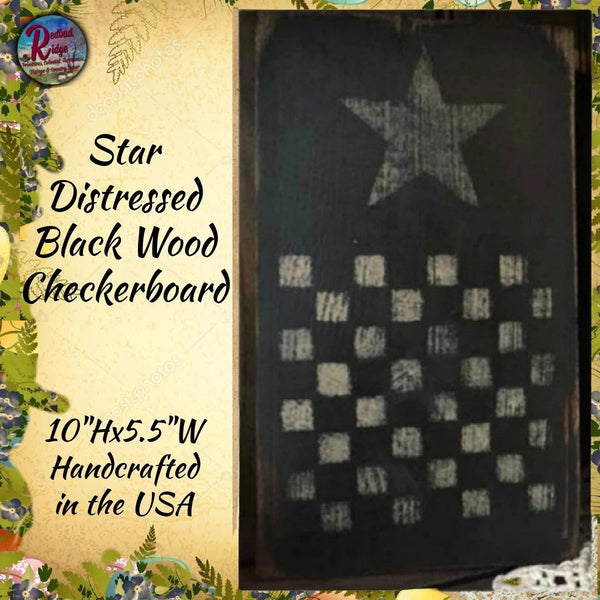 Star Black Wood Checkerboard