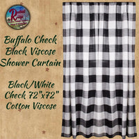 Buffalo Check Black/White Viscose Shower Curtain 50% Savings
