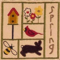 Spring Sampler Runner or Towel Embroidered