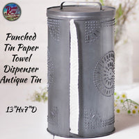 Punched Tin Paper Towel Dispenser Antique Tin