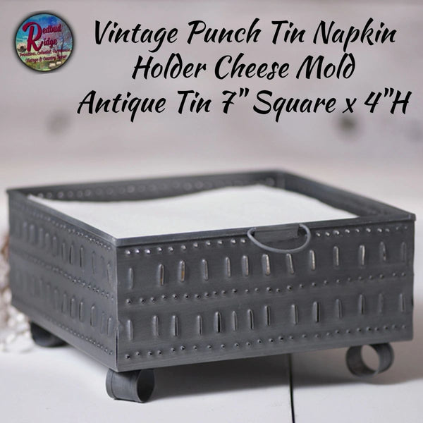Napkin Holder or Cheese Mold Punch Tin  Antique Tin