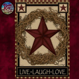NEW Outside Barn Star Live Laugh Love Flags & Holders