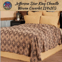 Jefferson Star King Chenille Woven Coverlet 114x103  **50% Savings