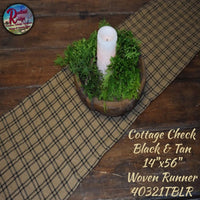 Cottage Check Black & Tan Table Top Collection