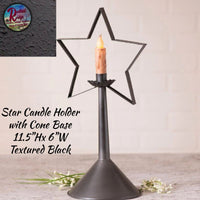 Star Candle Holder Freestanding 11.5"H Textured Black