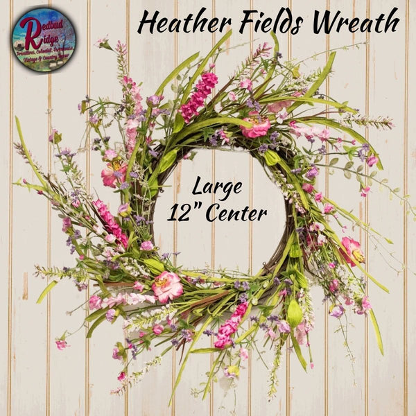 Heather Fields Wreath Choice Large 12" Center & Small 8" Center