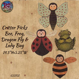 Critter Picks Set of 2 Bee, Dragon Fly, Frog or Lady Bug