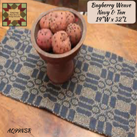 Bayberry Weave Navy Tan Table Top Collection