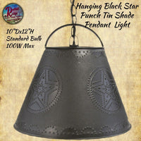 Pendant Light Hanging Black Star Punch Tin Shade