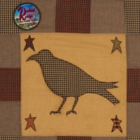 Primitive Heritage Farms Applique CROW & STAR Shower Curtain