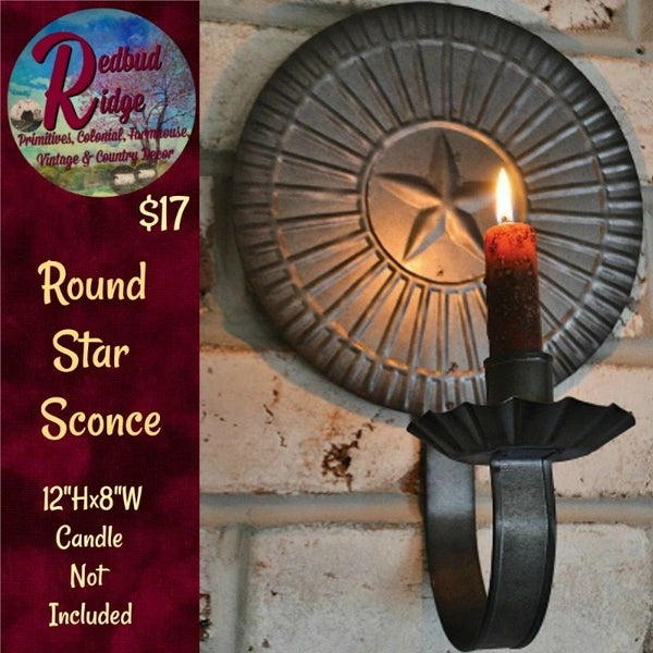 *Round Star Sconce Taper Candle Holder