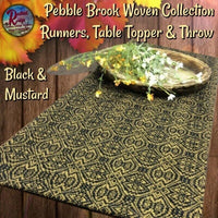 *Pebble  BROOK Black & Mustard Woven Table Top Collection