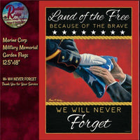 Military Memorial Garden Flags Army, Navy, Marines & Air Forces Never Forget