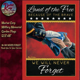 Military Memorial Garden Flags Army, Navy, Marines & Air Forces Never Forget