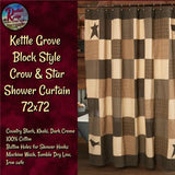 Kettle Grove Block Style with Star & Crow Shower Curtain 72"x72