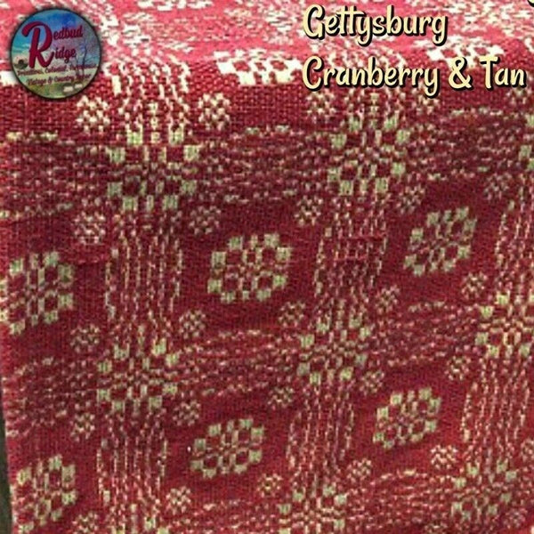 GETTYSBURG Cranberry Red & Tan Table Top Collection