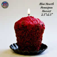 Mini Hearth Candle 2.5"x2.5" Choice Belgian Pecan Waffle, Homespun Harvest or Butter Maple