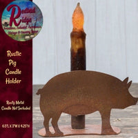 Primitive Rustic Country Farmhouse PIG Candle Holder  SALE