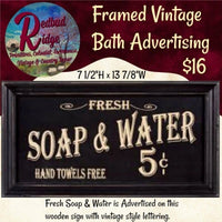 Vintage Black Framed Bath Advertising