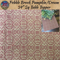 *Pebble Brook Deep Peach & Cream Woven Table Top Collection