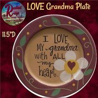 I LOVE MY grandma Plate 11.5"D