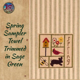 Spring Sampler Runner or Towel Embroidered