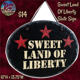 Primitive Distressed Folk Art Slate Americana USA or Liberty Hanging Sign