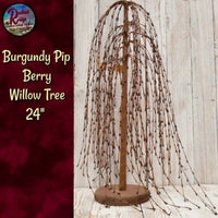 Willow Tree 24" Burgundy Rice Pip Berry