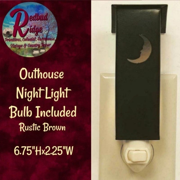 Primitive Rustic Farmhouse OUTHOUSE Night Light
