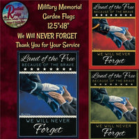 Military Memorial Garden Flags Army, Navy, Marines & Air Forces Never Forget