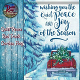 Christmas Quiet Peace Red Truck Garden Flag 12.5x18